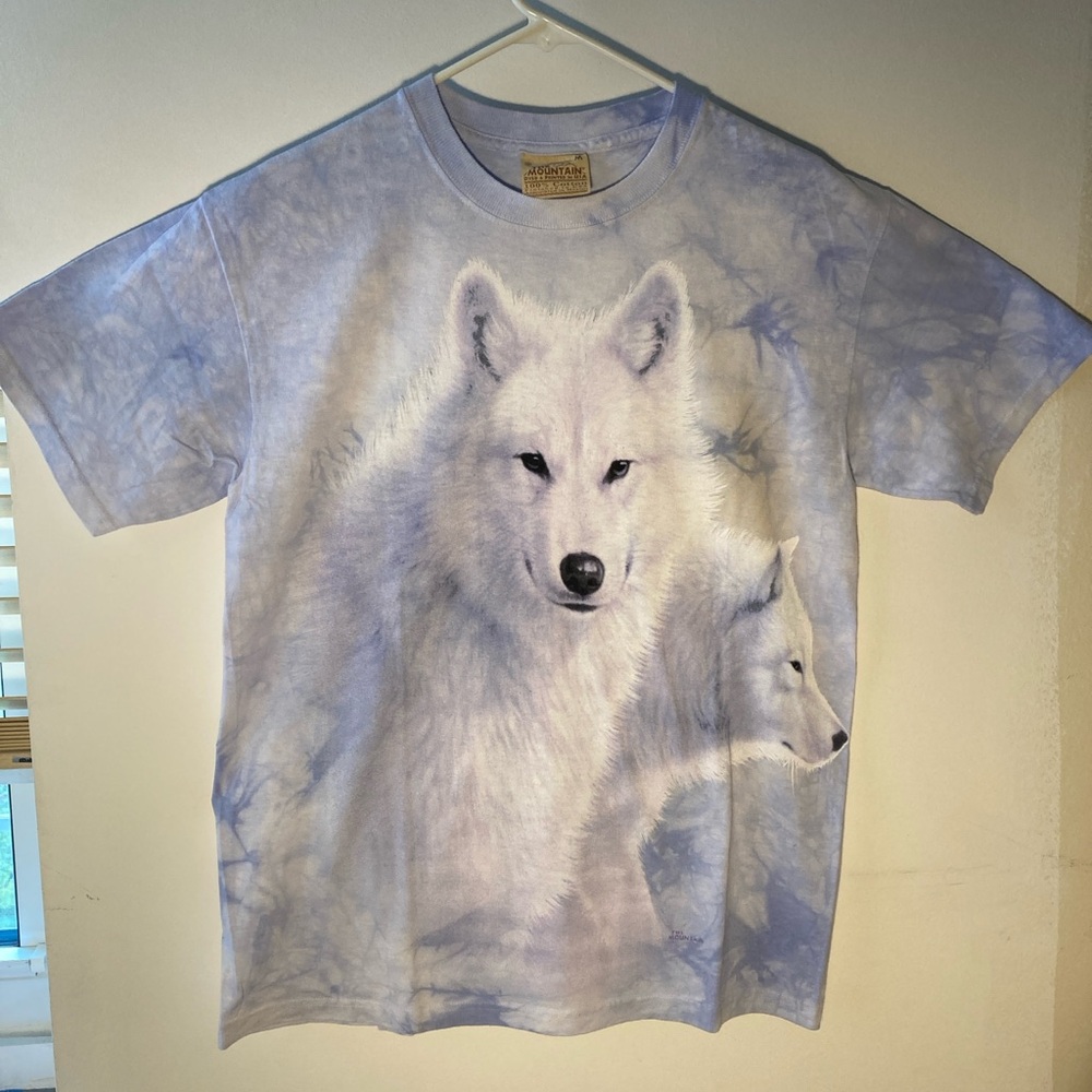 The Mountain Vintage Y2K White Wolf Tee - Men’s M